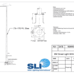 8M Stealth Solar Street Light Conical Pole with 2 Bullhorn Arms